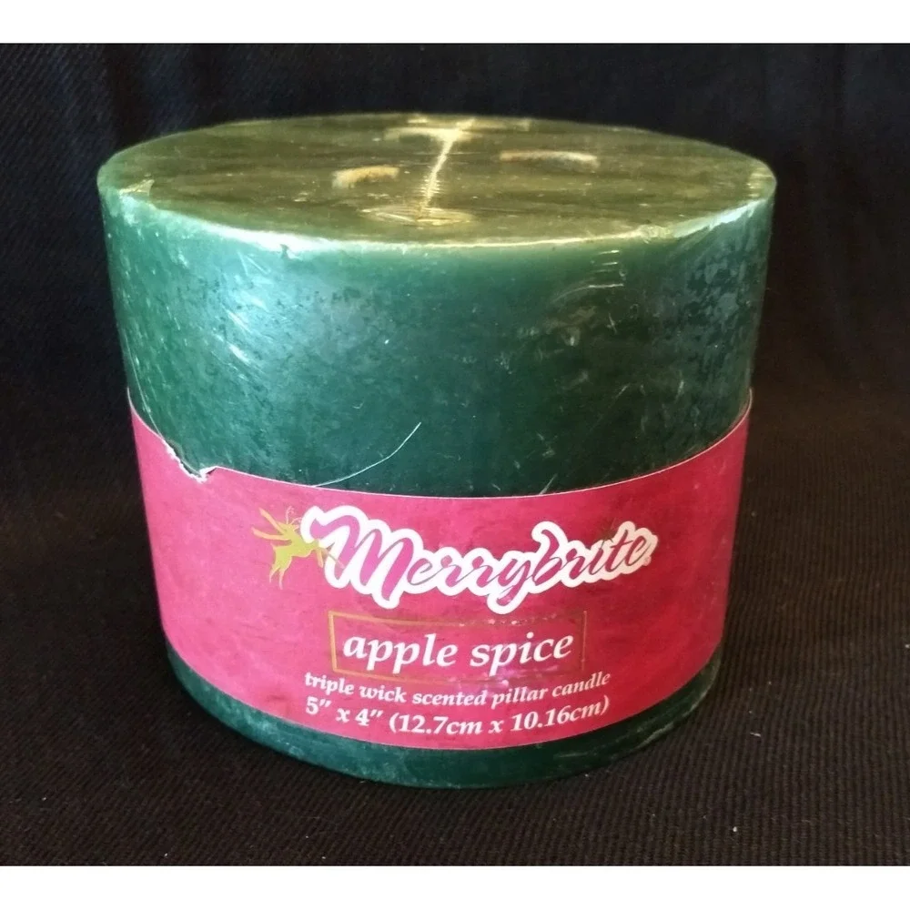 Merry Brite Candles 3-Wick Pillar & 7-Pk‎ Votives Apple Spice Vanilla NEW SEALED